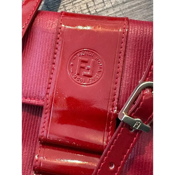 Fendi Red Leather rare handbag purse crossbody vintage - Picture 13 of 16